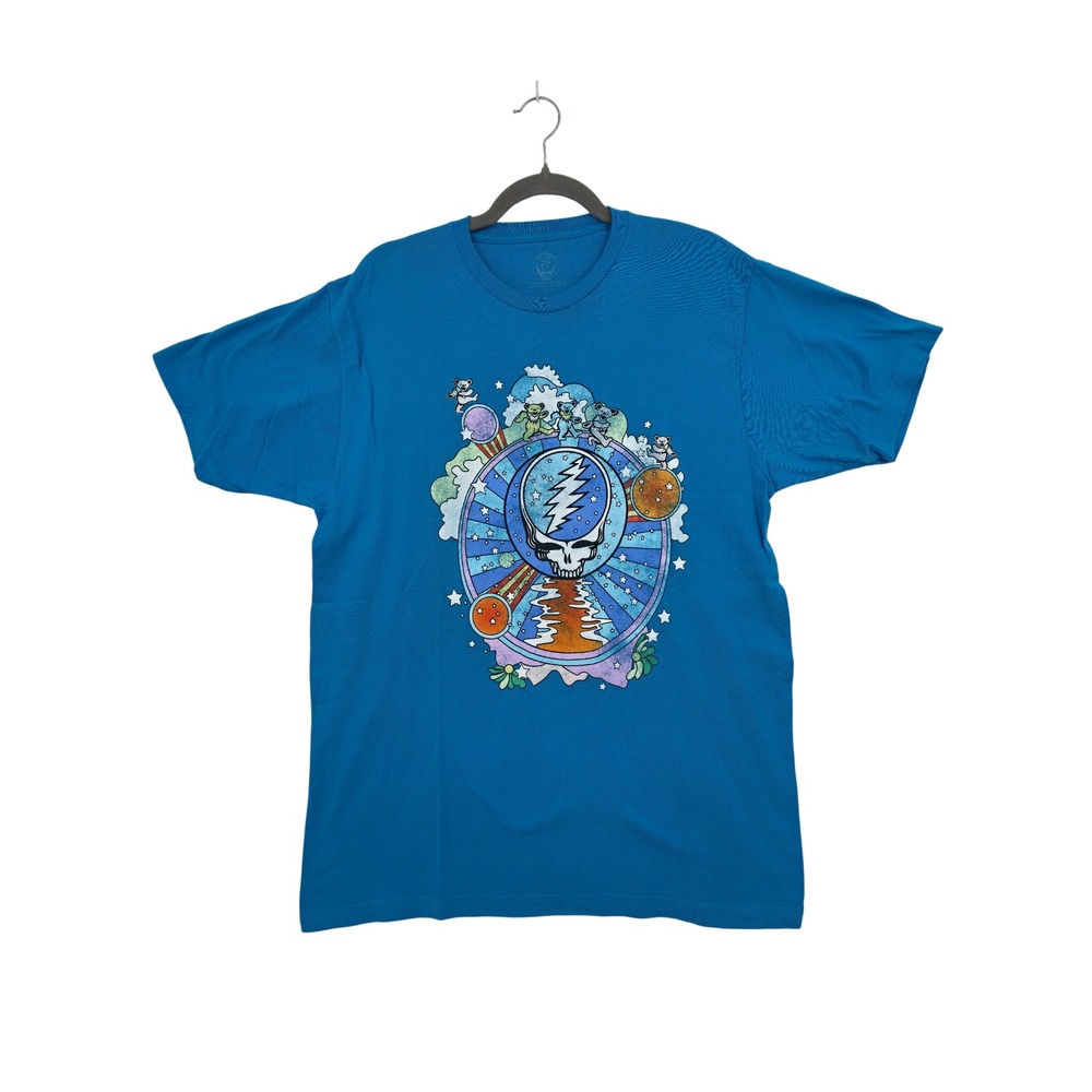 Grateful Dead Steal Your Face Dancing Bears Graphic T-Shirt Blue Mens Large